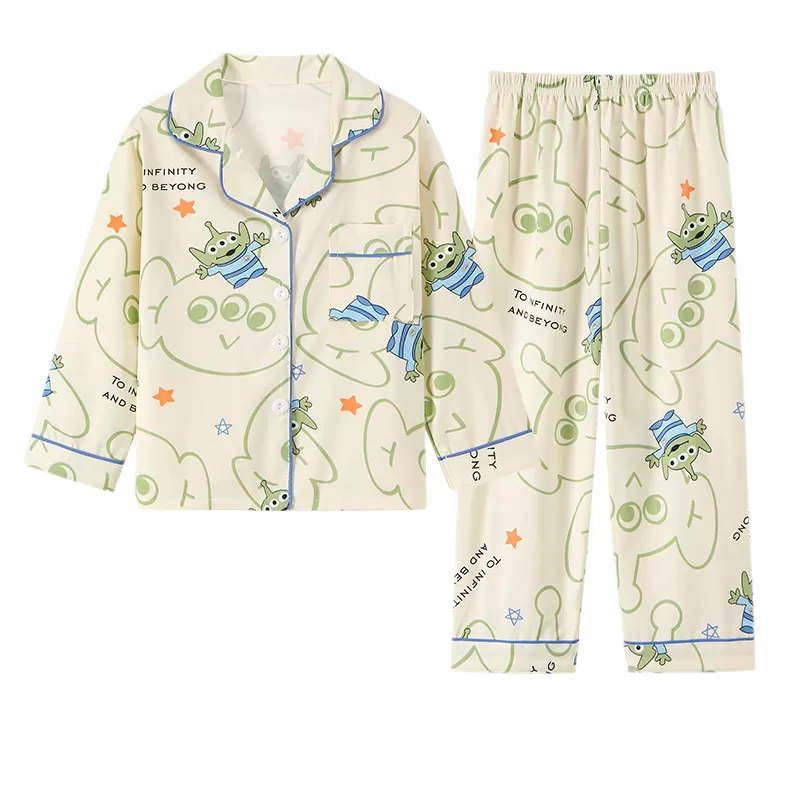 Deluxe Cotton Lace-Neck Baby Pajamas Set – Age 4-12