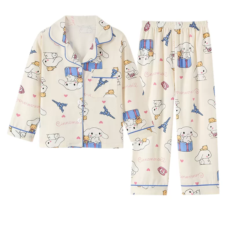 Deluxe Cotton Lace-Neck Baby Pajamas Set – Age 4-12