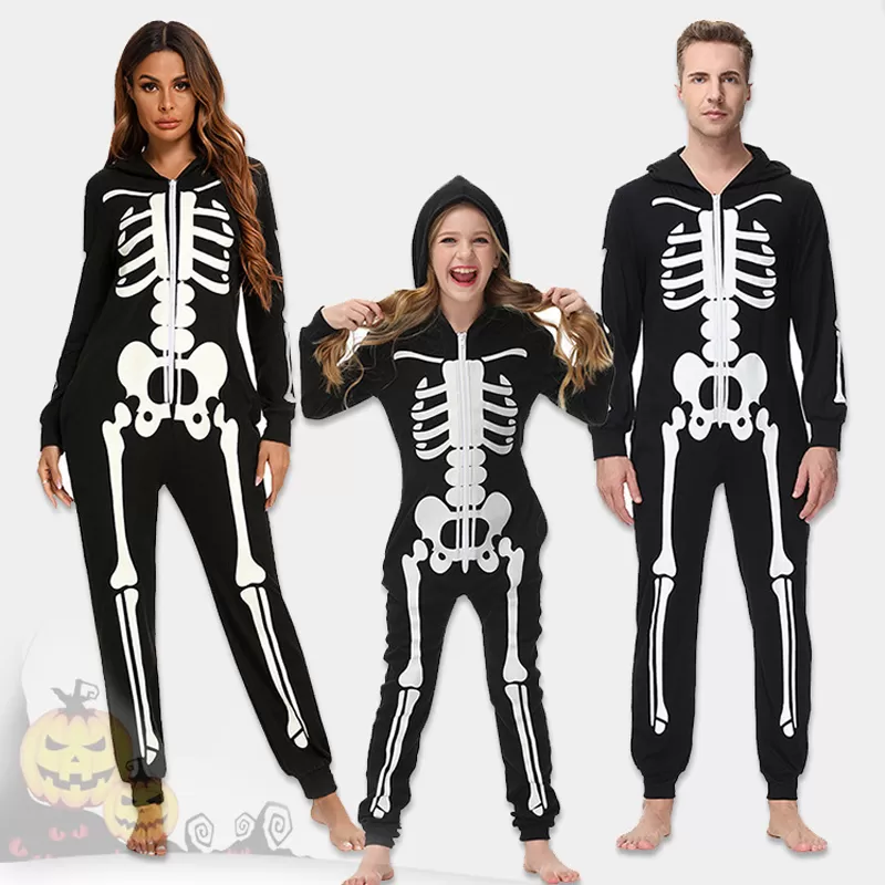 Glow-in-the-Dark Skeleton Family Matching Outfit