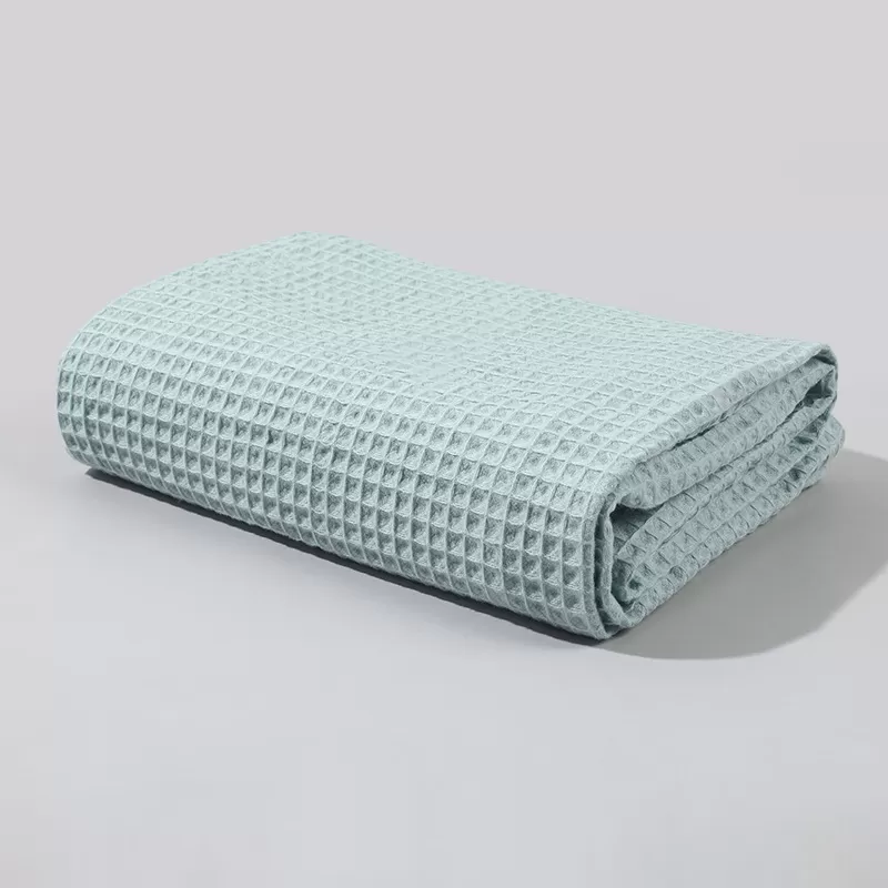 Waffle-Weave Solid-Color Baby Blanket