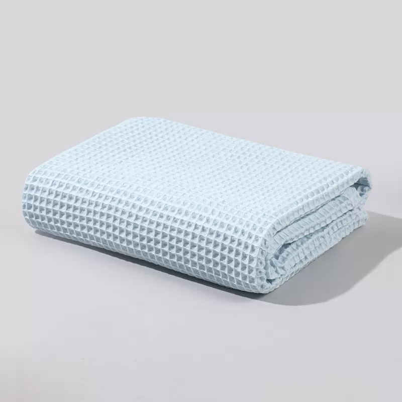 Waffle-Weave Solid-Color Baby Blanket