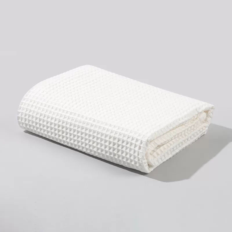 Waffle-Weave Solid-Color Baby Blanket