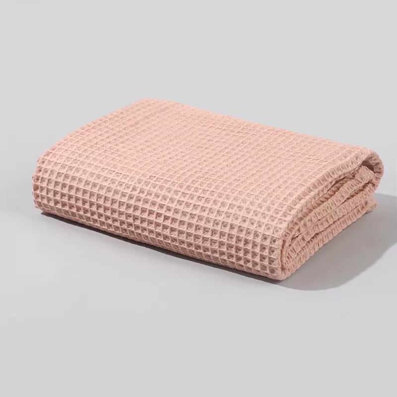 Waffle-Weave Solid-Color Baby Blanket