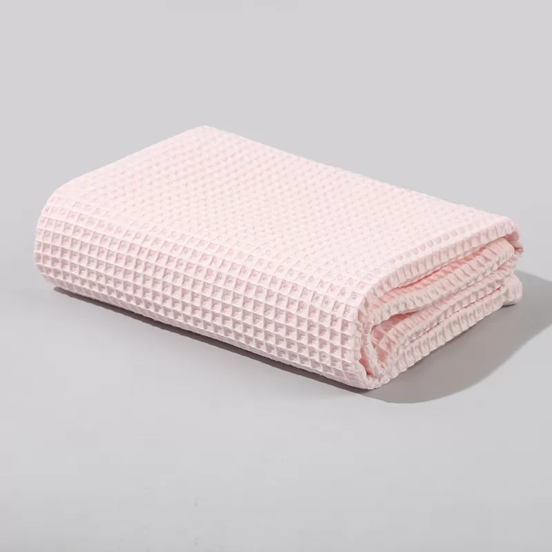 Waffle-Weave Solid-Color Baby Blanket
