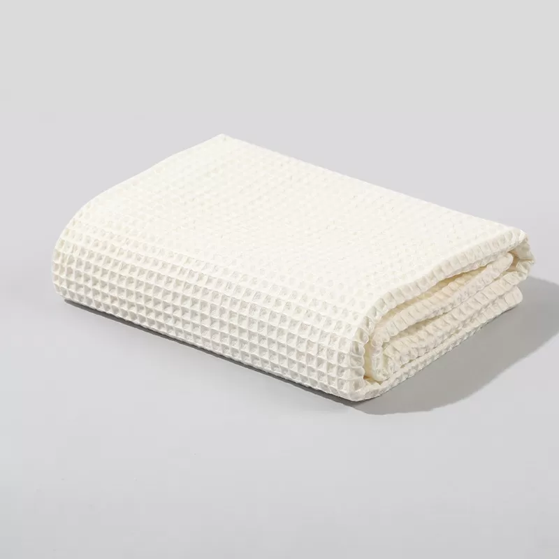 Waffle-Weave Solid-Color Baby Blanket