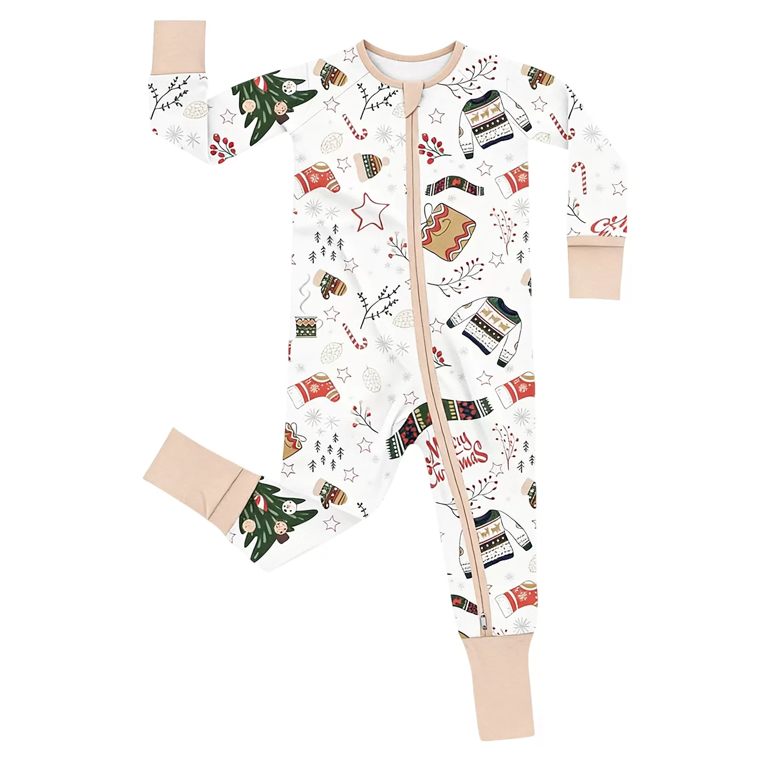Christmas Newborn Baby Romper Clothes Viscose Bamboo Spandex