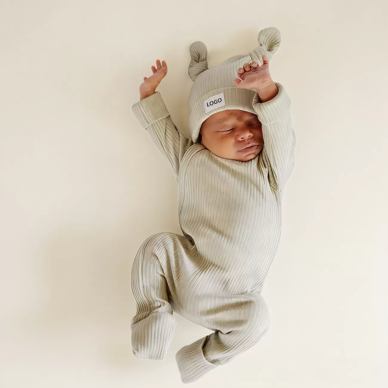 Custom Newborn Bodysuit Jumper Ribbed Baby Footie