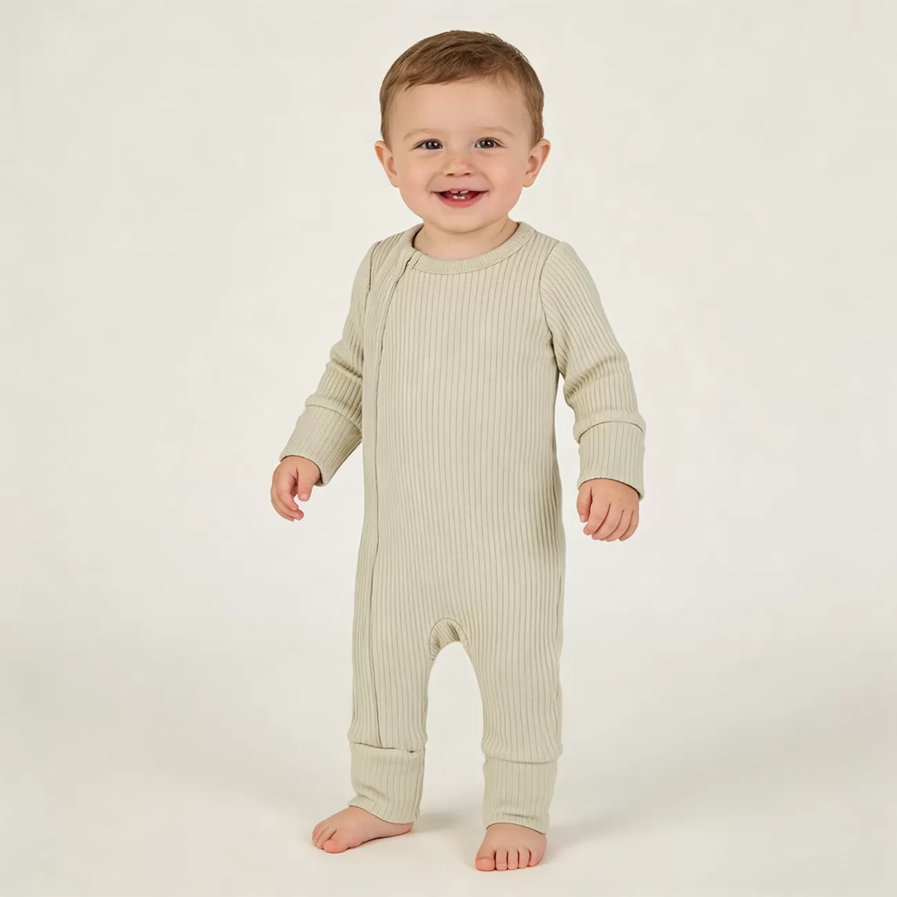 Custom Newborn Bodysuit Jumper Ribbed Baby Footie