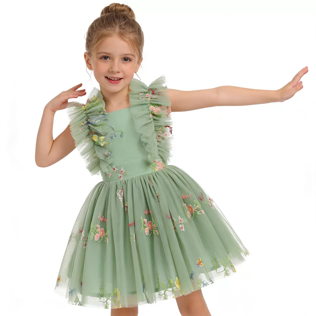 Baby Dress Ruffle Sleeve With Lace