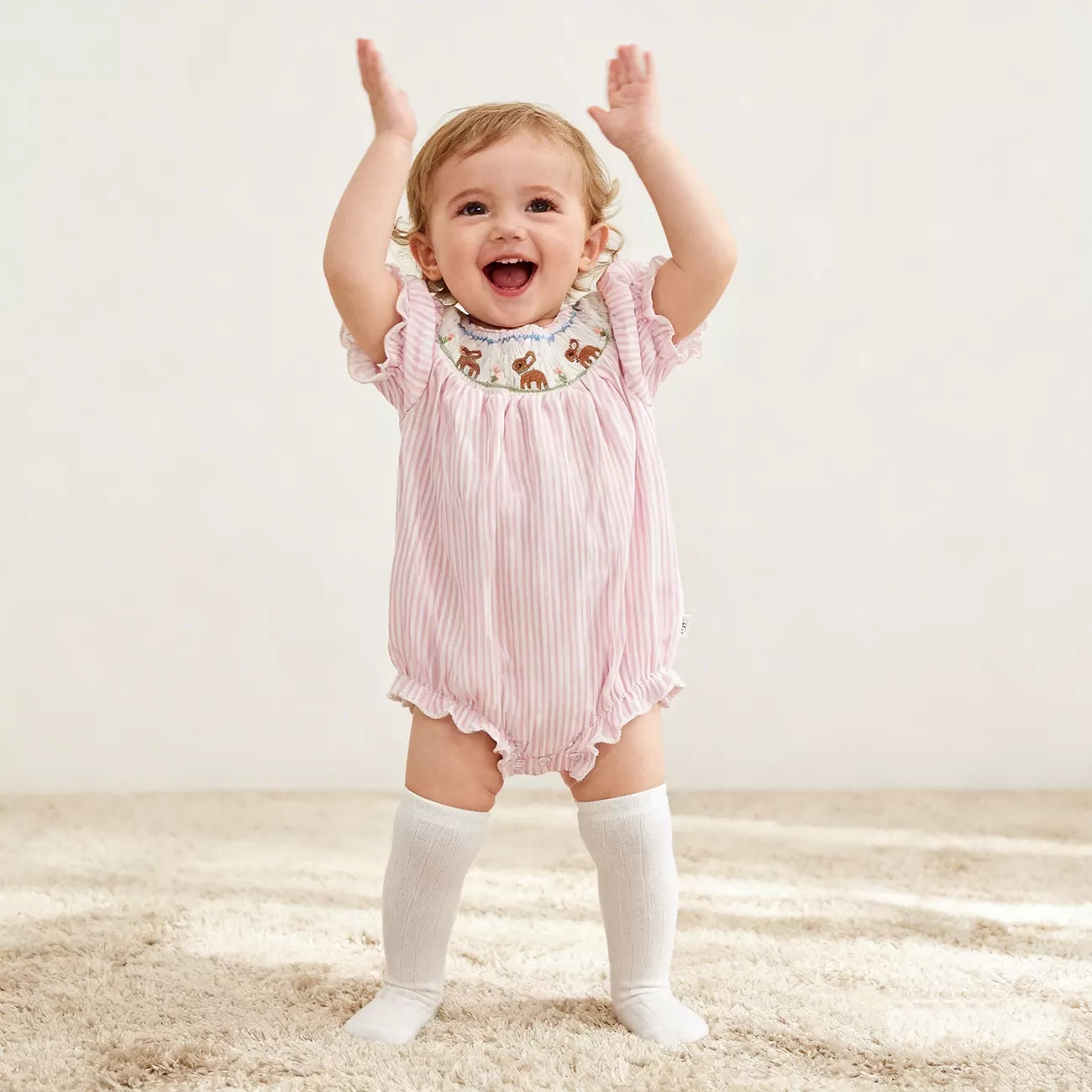 Baby Bodysuit Onesie Embroidered Pink Romper For Newborn