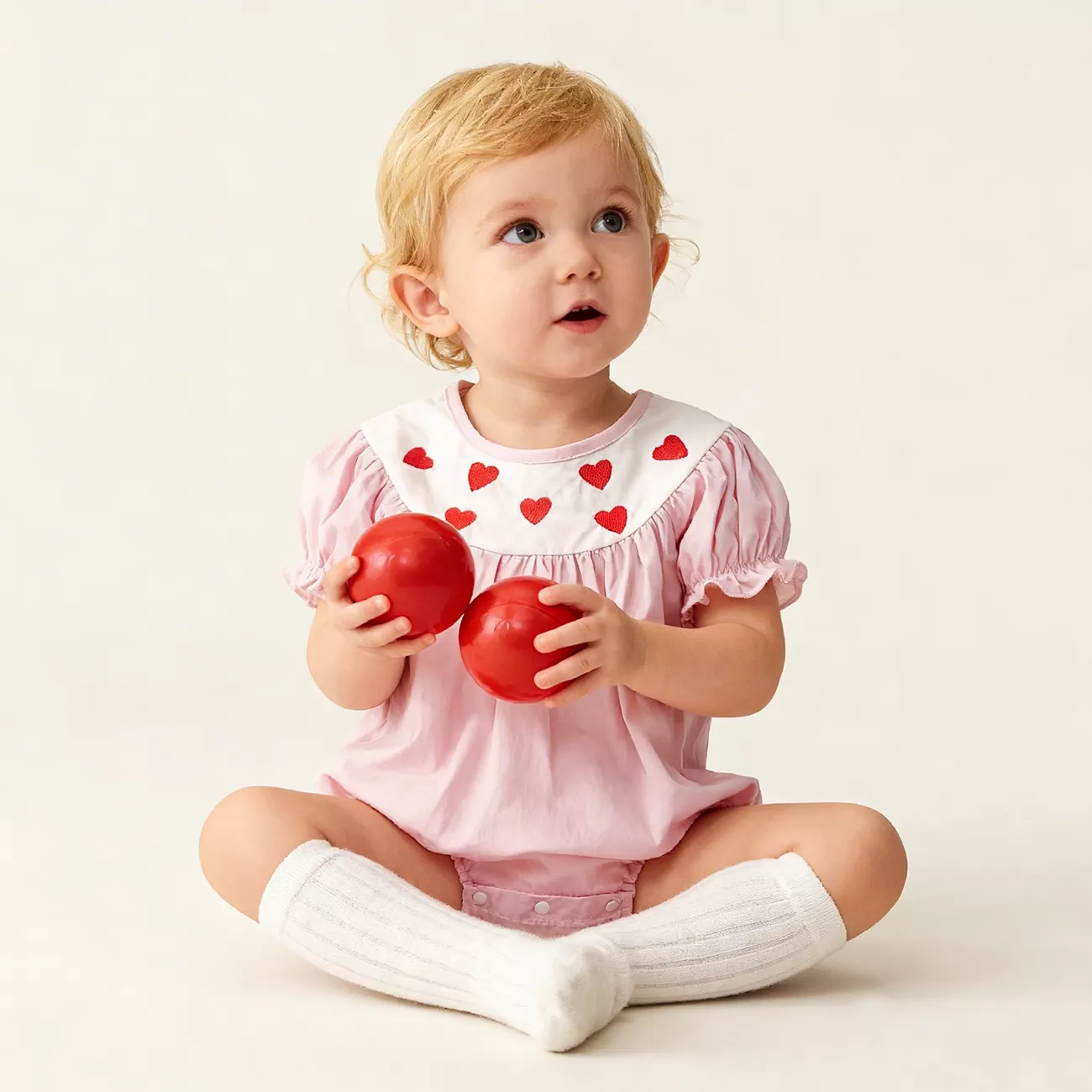 Baby Bodysuit Onesie Embroidered Pink Romper For Newborn