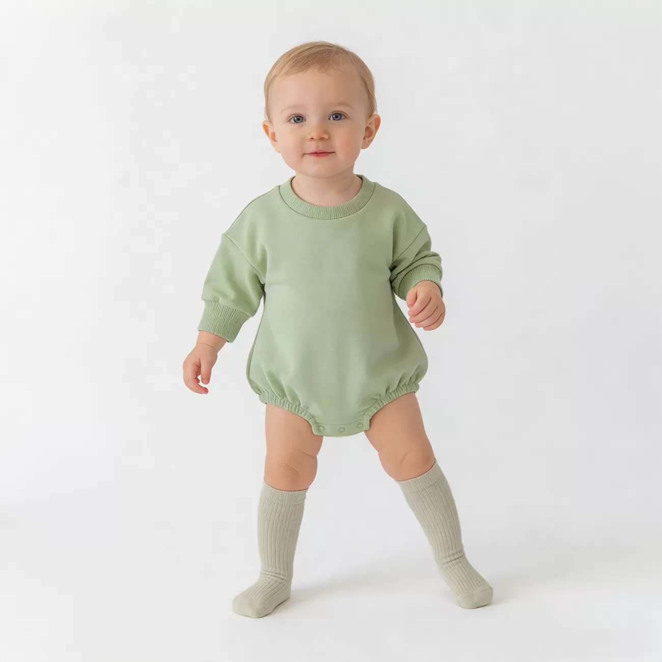 New Born Baby Onesies Bamboo Pajamas Jumper Long Sleeved Bubble Romper