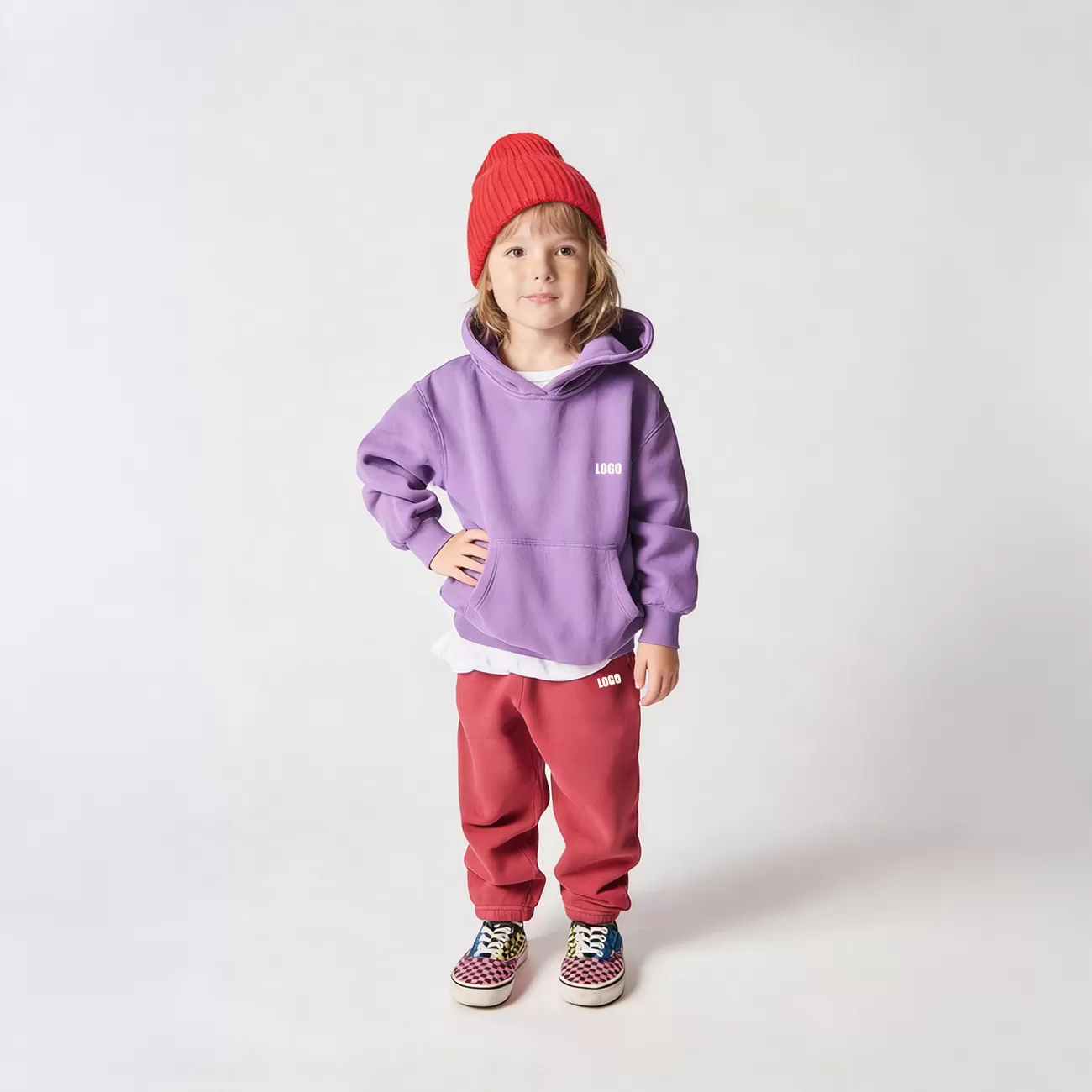 Custom Kid Sweatshirt With Hood Plain Color Kid Hoodie