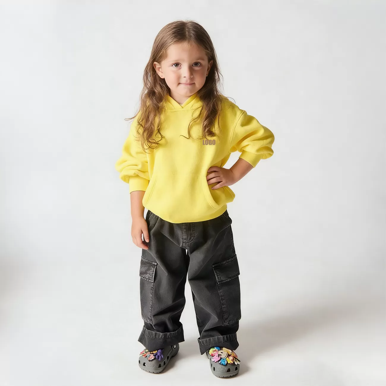 Custom Kid Sweatshirt With Hood Plain Color Kid Hoodie