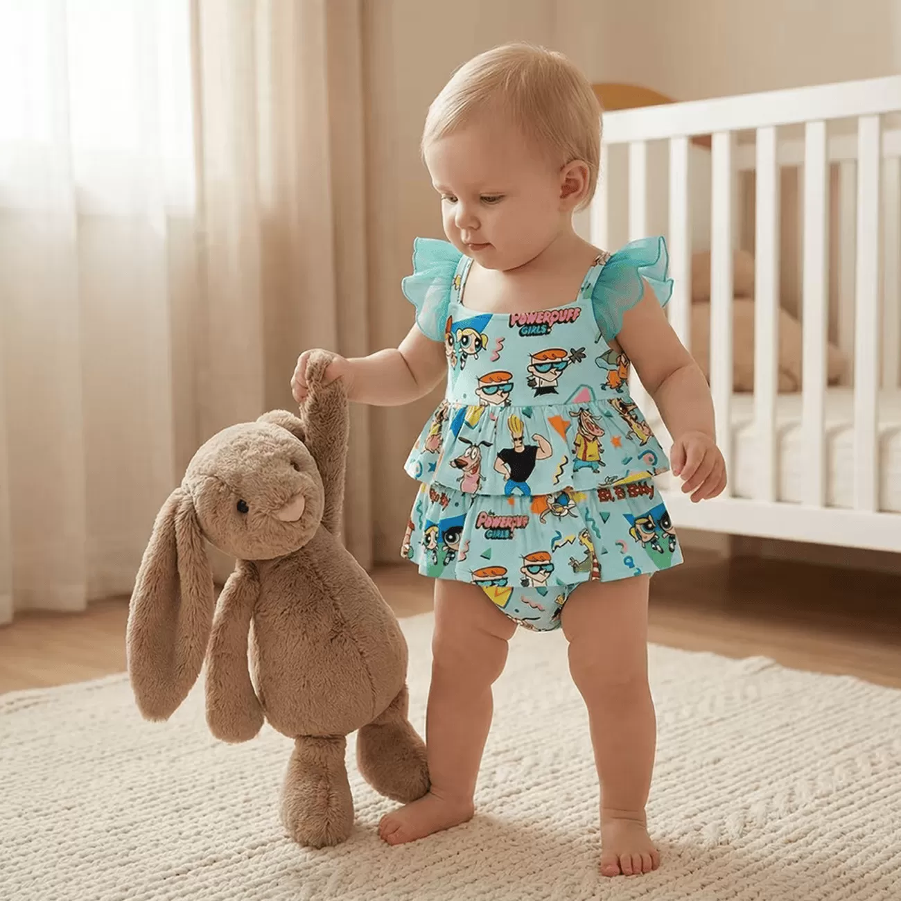 Baby Clothes Boy Girls Onesie Ruffle Sleeve for 0-24M