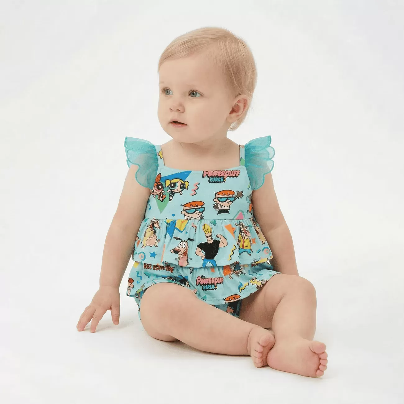 Baby Clothes Boy Girls Onesie Ruffle Sleeve for 0-24M