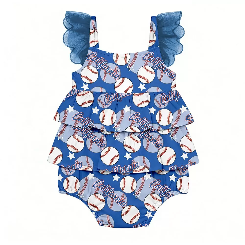 Custom Baby Girl Bodysuit Clothes Ruffle Sleeve Onesie For Newborn