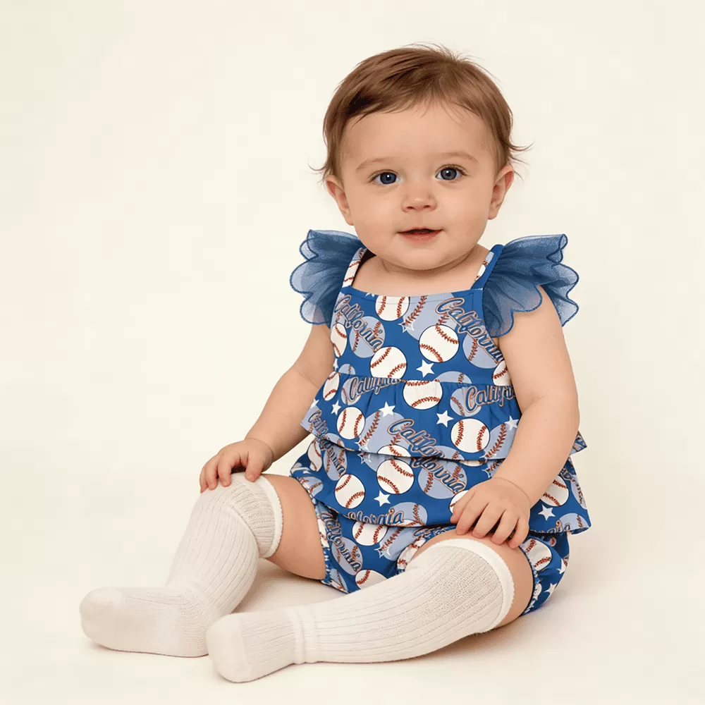 Custom Baby Girl Bodysuit Clothes Ruffle Sleeve Onesie For Newborn