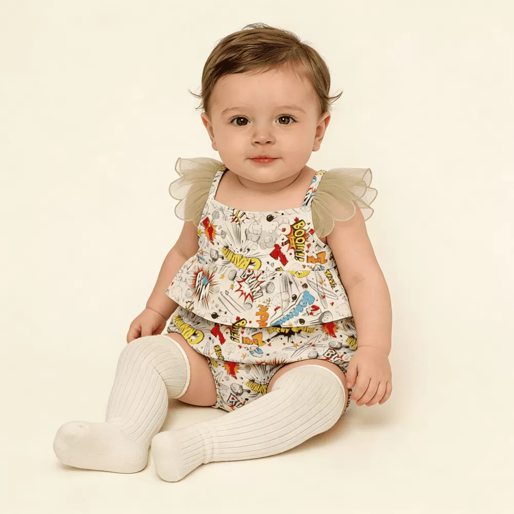 Custom Baby Girl Bodysuit Clothes Ruffle Sleeve Onesie For Newborn