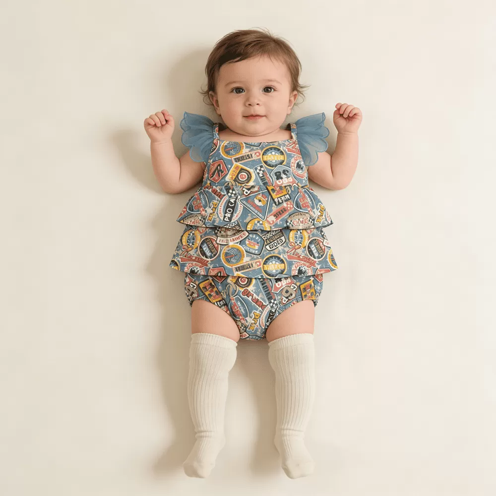 Custom Baby Girl Bodysuit Clothes Ruffle Sleeve Onesie For Newborn