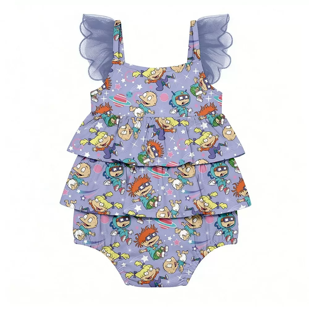 Custom Baby Girl Bodysuit Clothes Ruffle Sleeve Onesie For Newborn