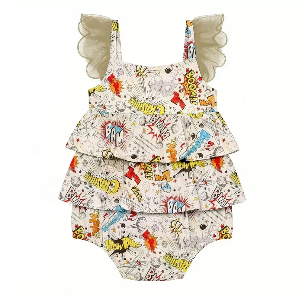 Custom Baby Girl Bodysuit Clothes Ruffle Sleeve Onesie For Newborn