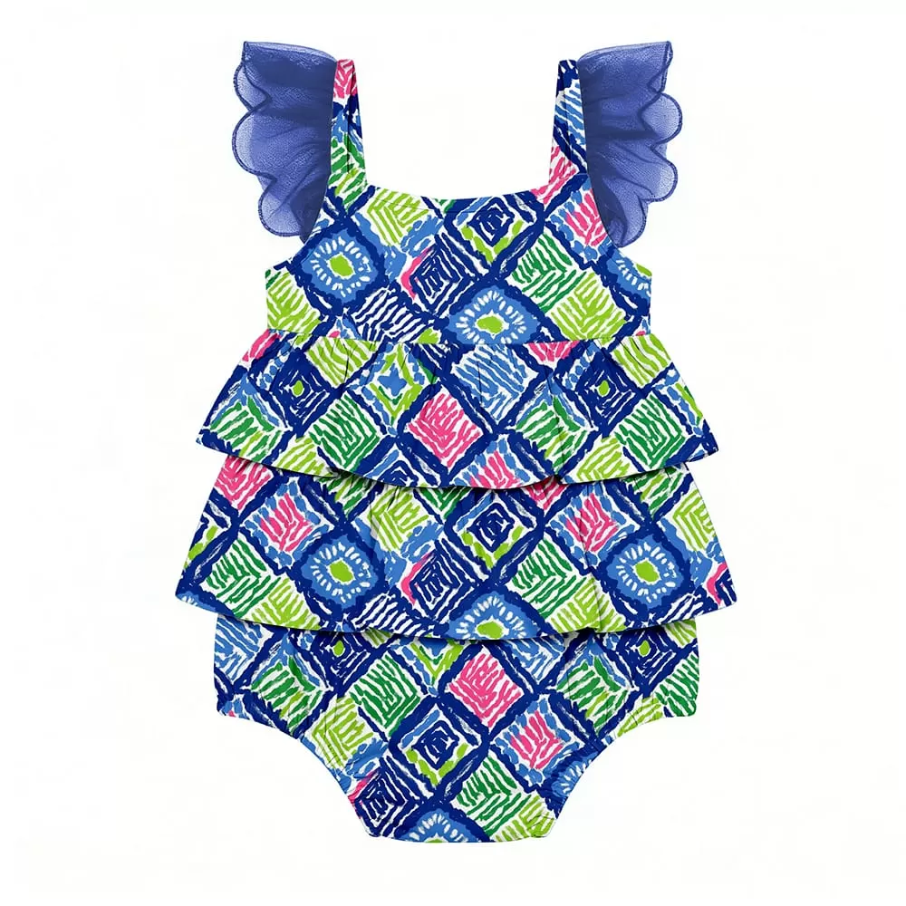 Custom Baby Girl Bodysuit Clothes Ruffle Sleeve Onesie For Newborn