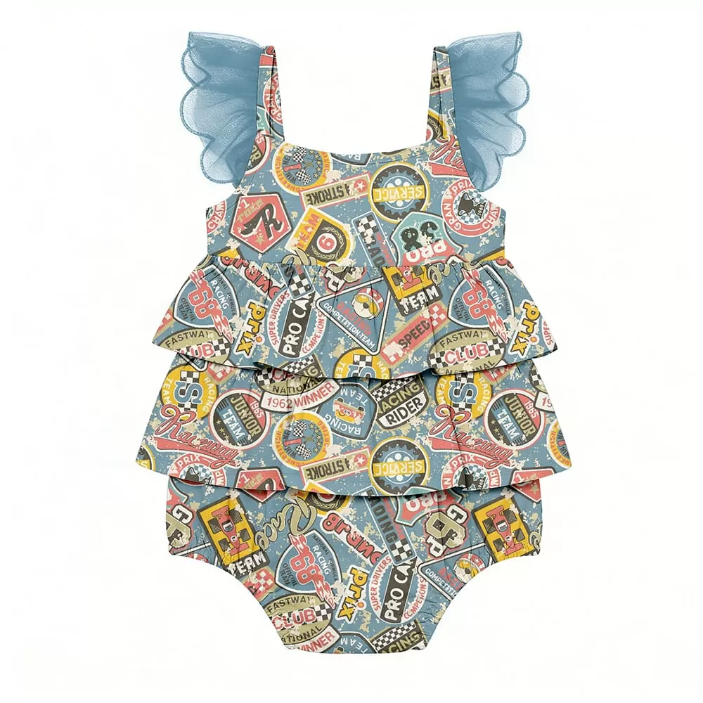 Custom Baby Girl Bodysuit Clothes Ruffle Sleeve Onesie For Newborn