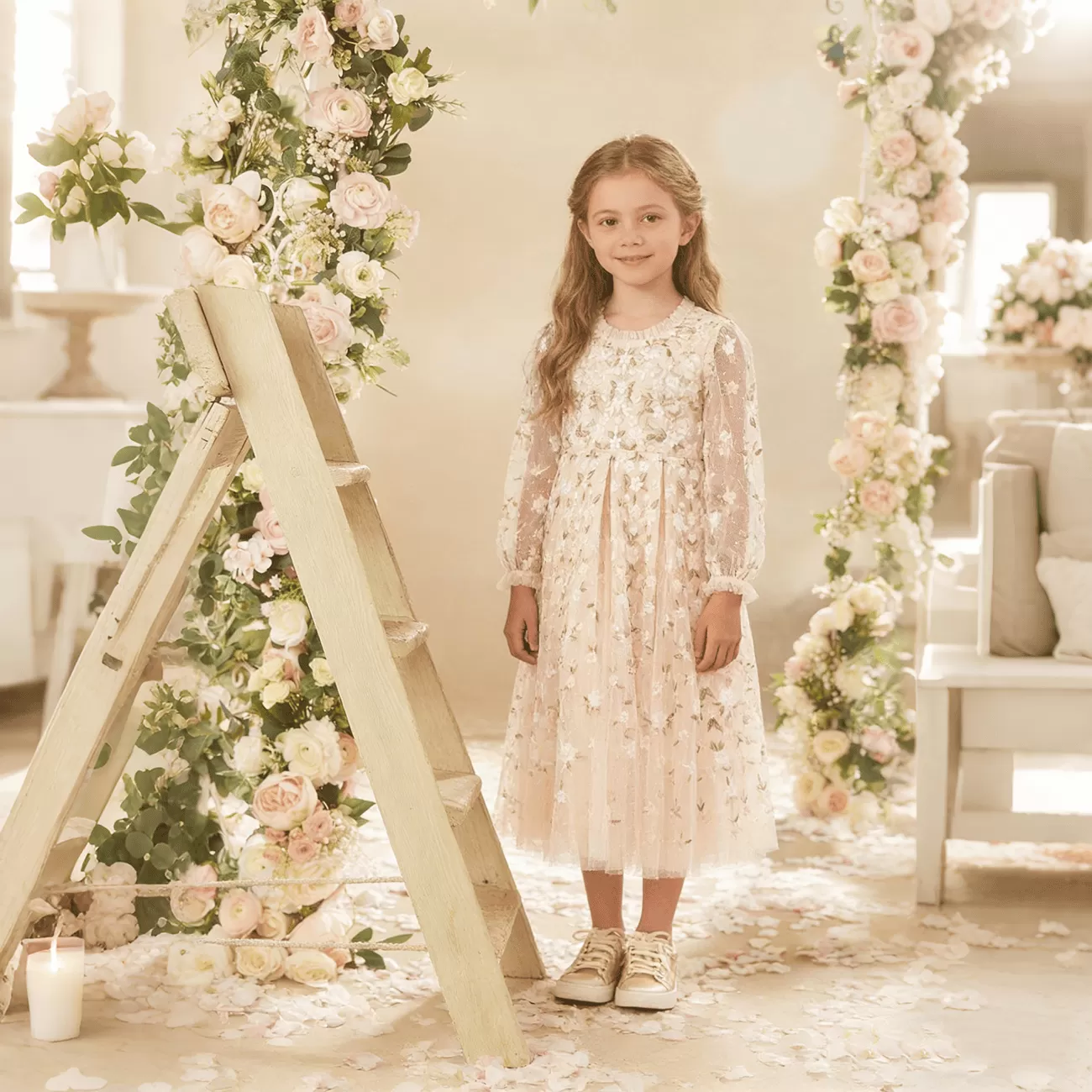 Custom Girl Princess Dress Long Sleeved For 3-14 Years