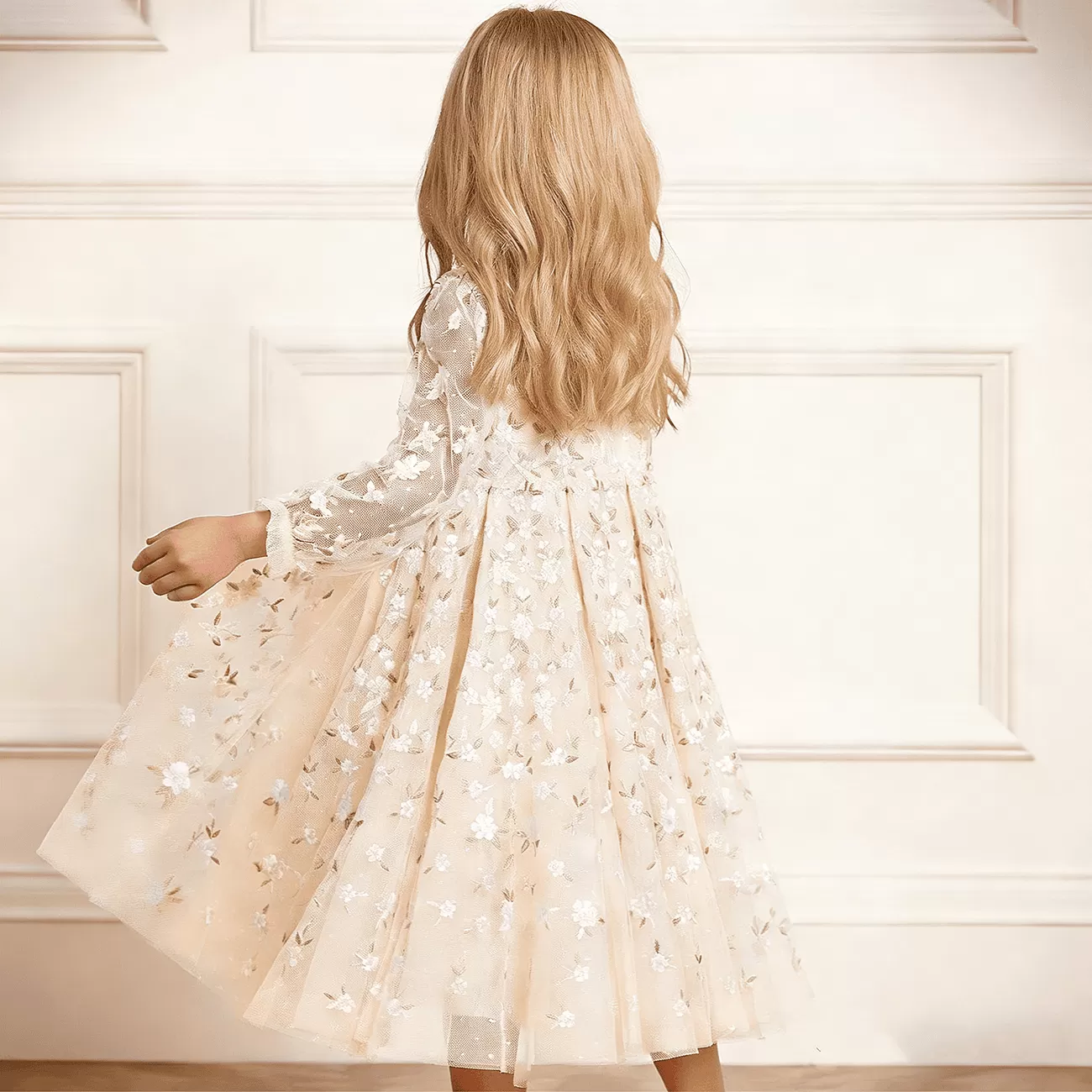 Custom Girl Princess Dress Long Sleeved For 3-14 Years