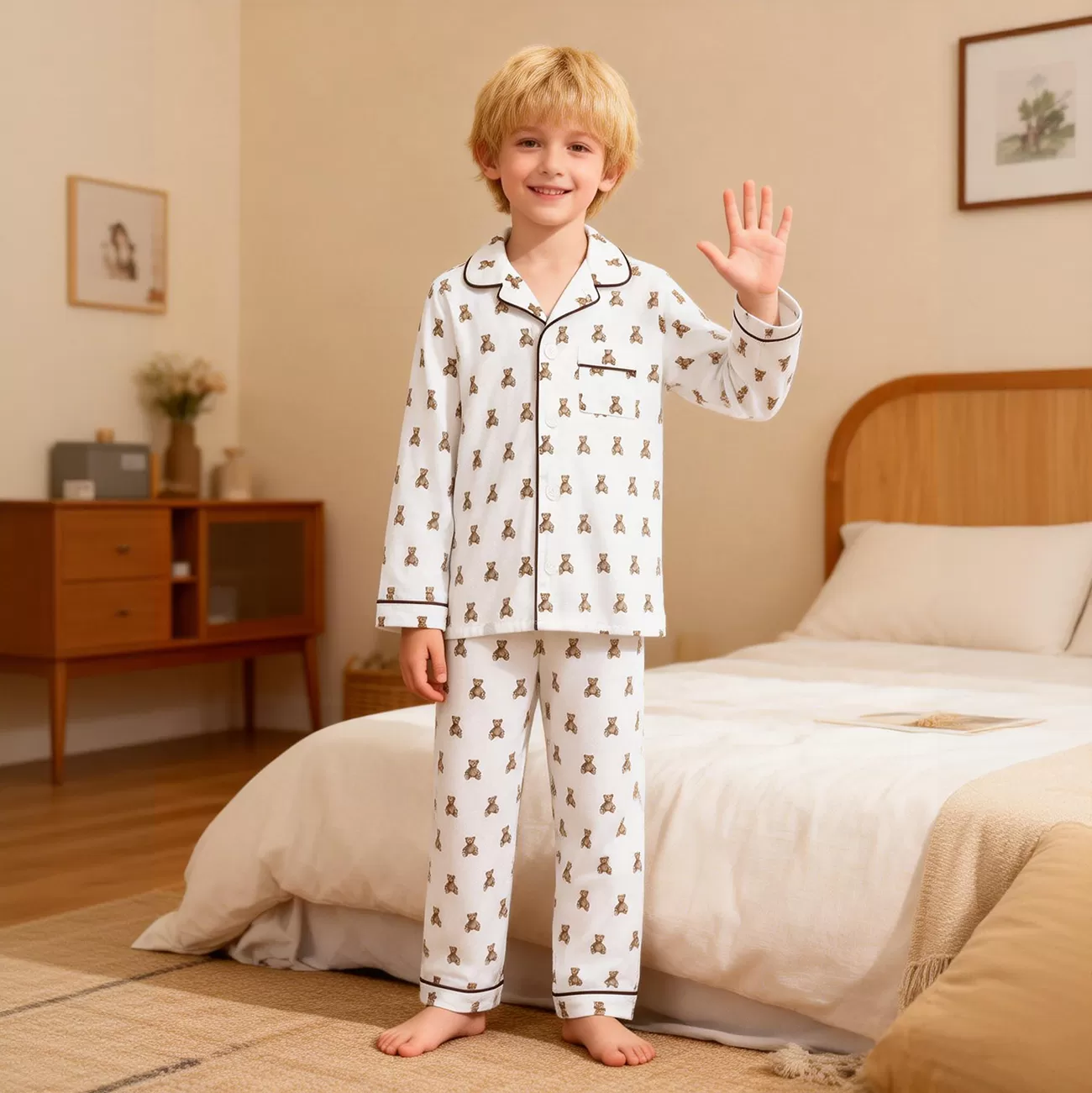 Custom Kid Pyjamas Sets Bamboo Spandex Loungewear