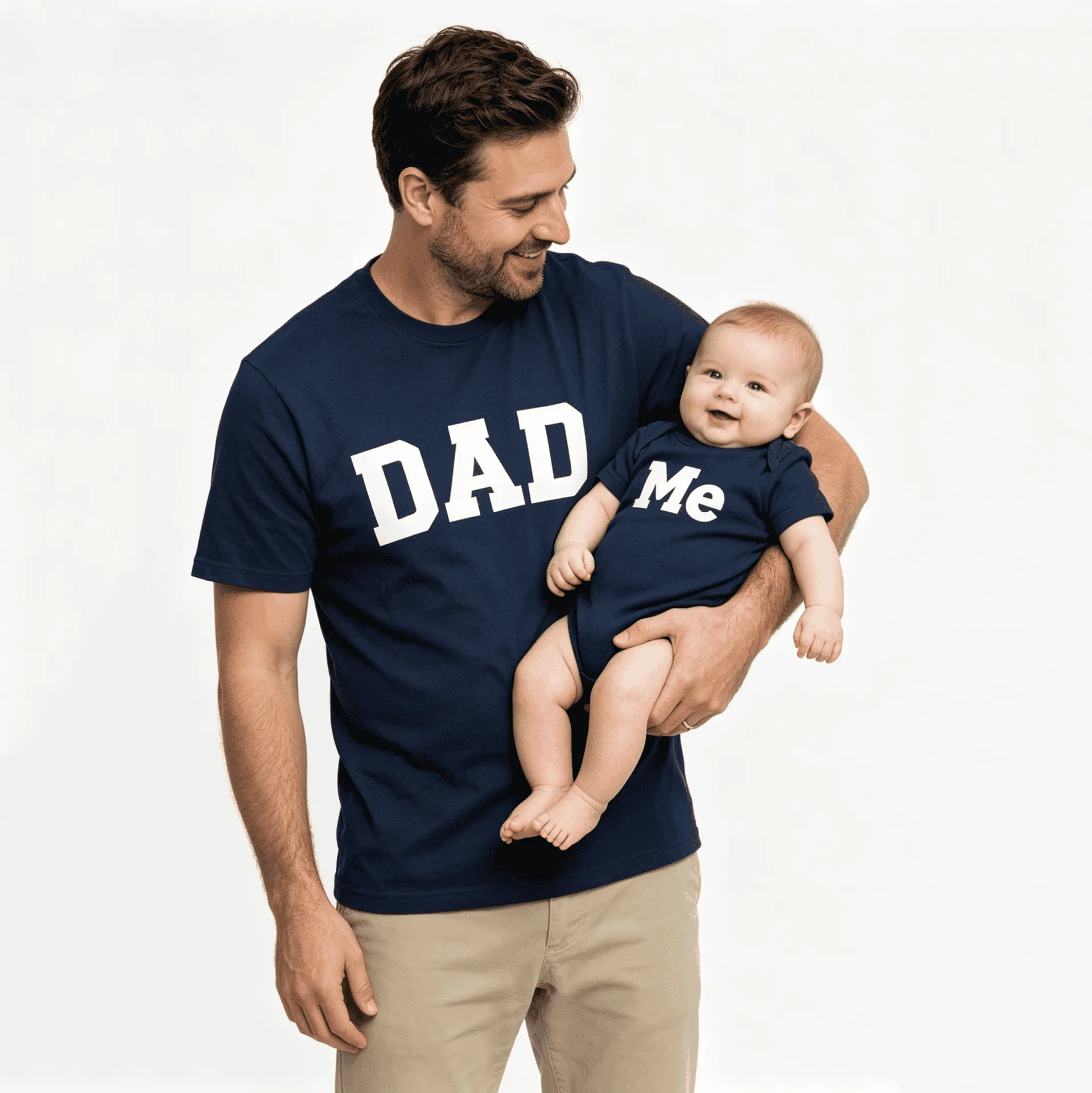 Custom Dad And Son Matching Outfits Designer Baby Onesie Organic Cotton