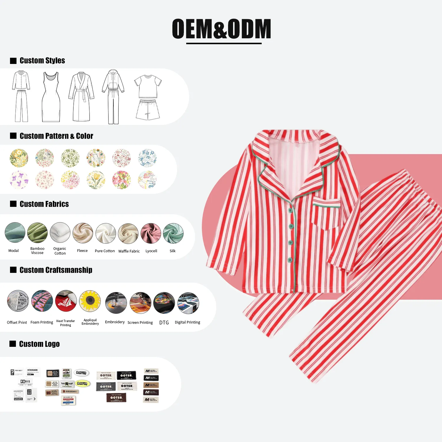 Designer Family Matching Outfits Private Logo Family Nightwear