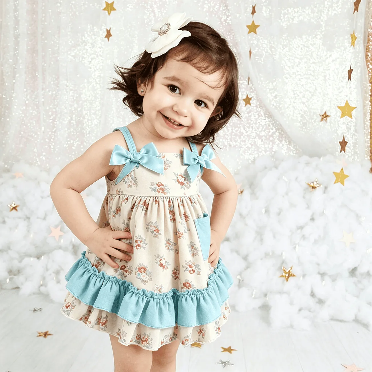 OEM ODM Custom Pattern Baby Girl Ruffle Dress Set | Wholesale Custom Print Floral Camo Toddler Boutique Clothing