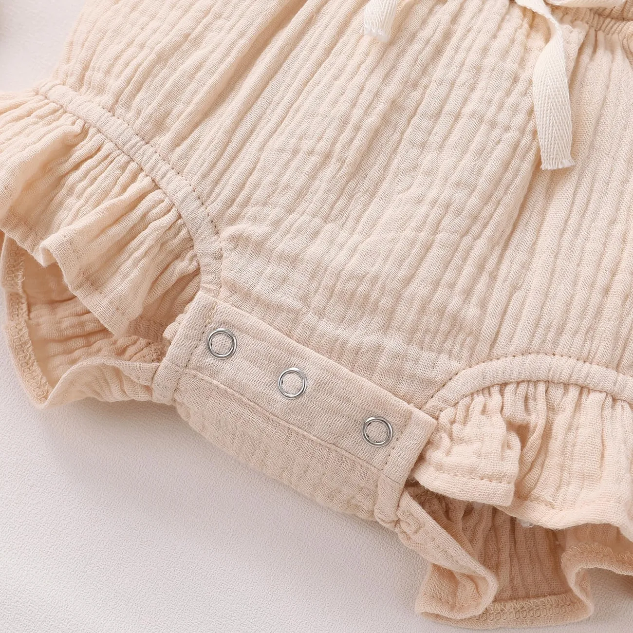 Personalized Custom baby bodysuit Ruffled Sleeveless Linen baby girl Clothes