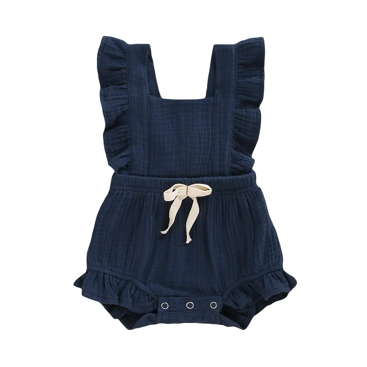Personalized Custom baby bodysuit Ruffled Sleeveless Linen baby girl Clothes
