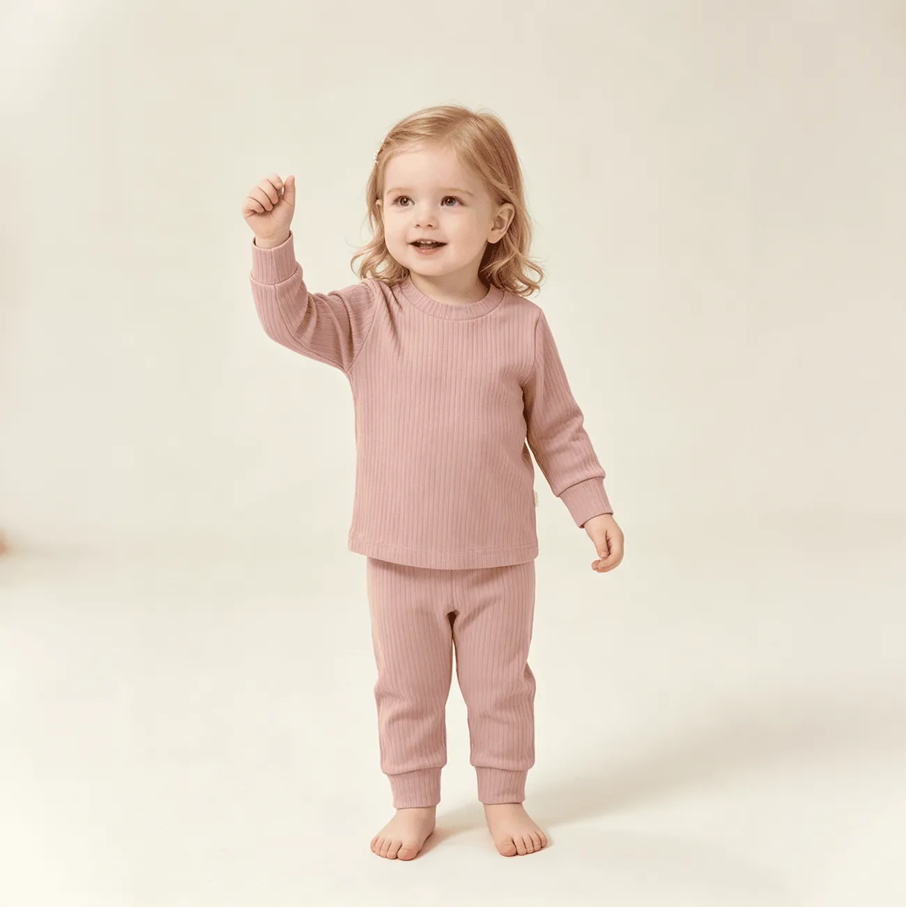 Custom Ribbed Baby Pajamas Sets Design Logo