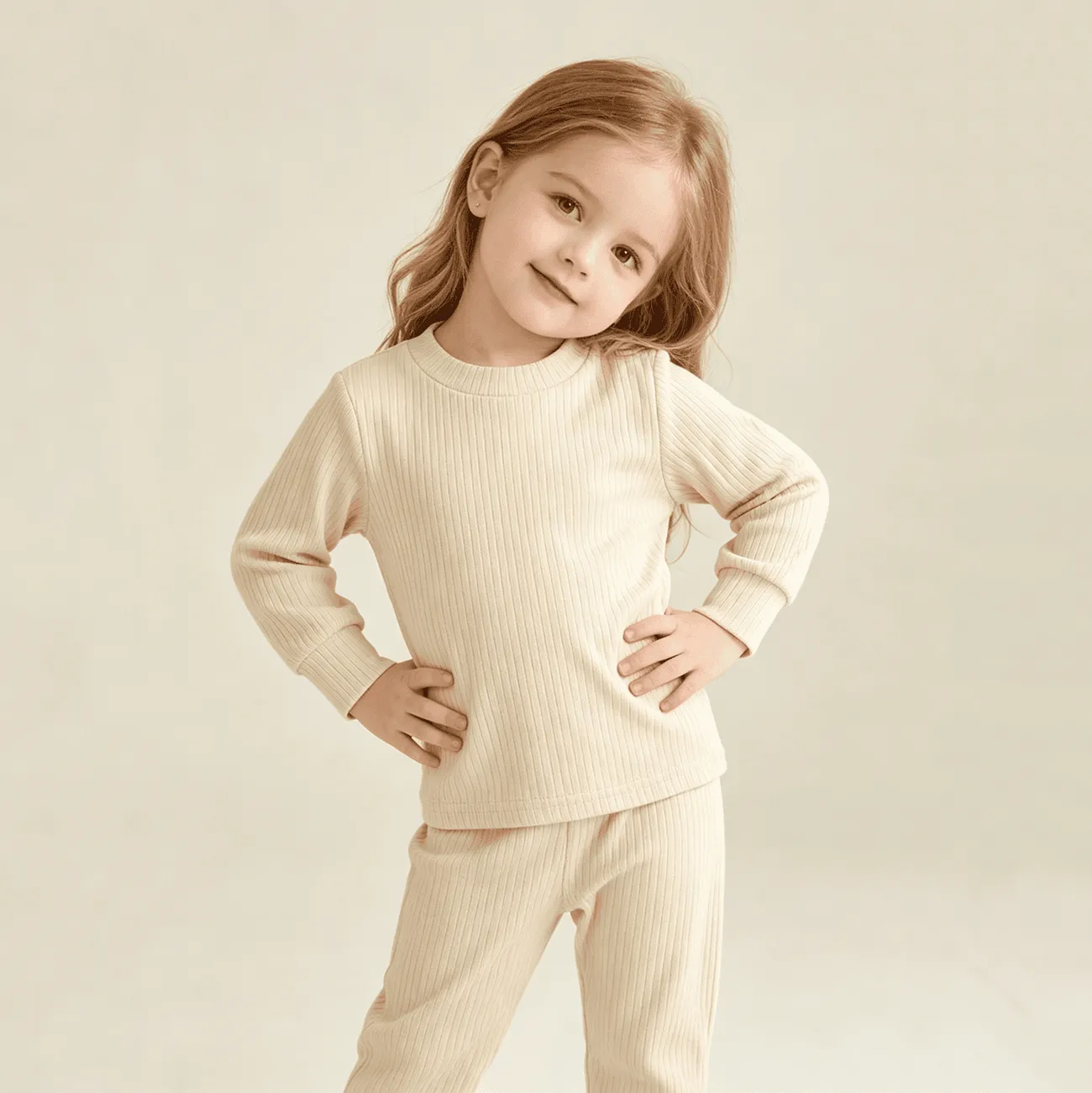 Custom Ribbed Baby Pajamas Sets Design Logo