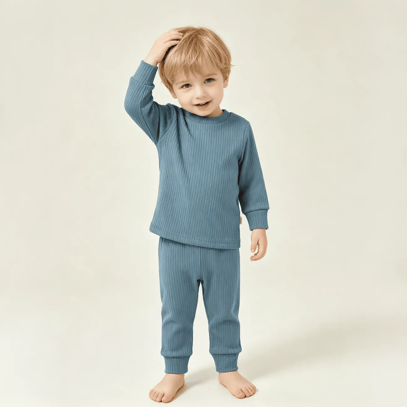 Custom Ribbed Baby Pajamas Sets Design Logo