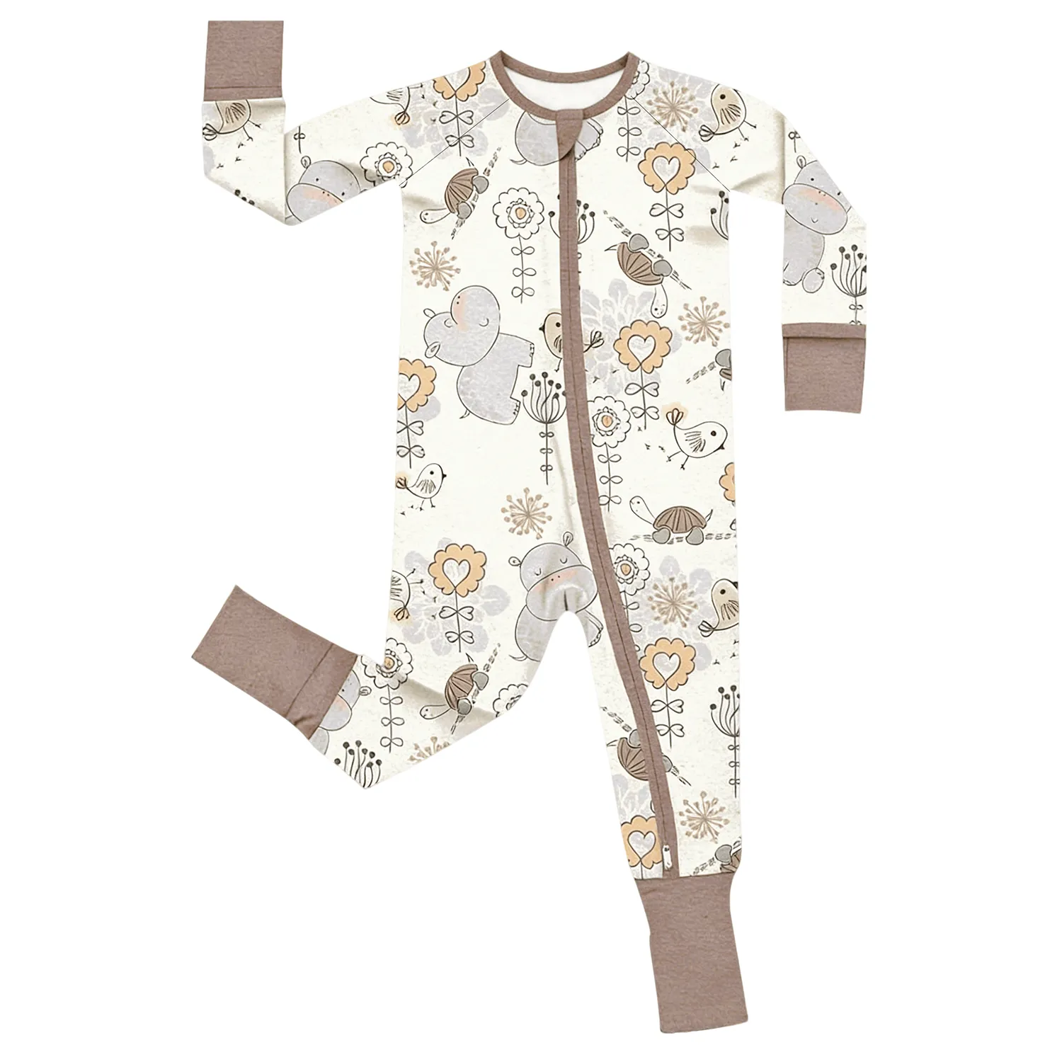 Custom Christmas Newborn Baby Romper Clothes Viscose Bamboo Spandex 2 Way Zipper Newborn Jumpsuits