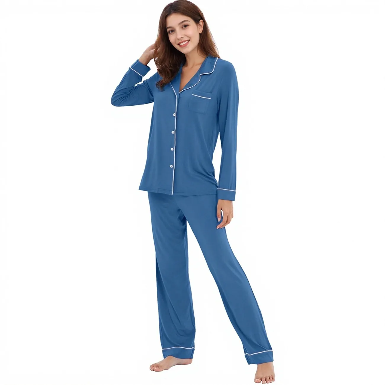 Wholesale Private Label Pajamas Piping Detail