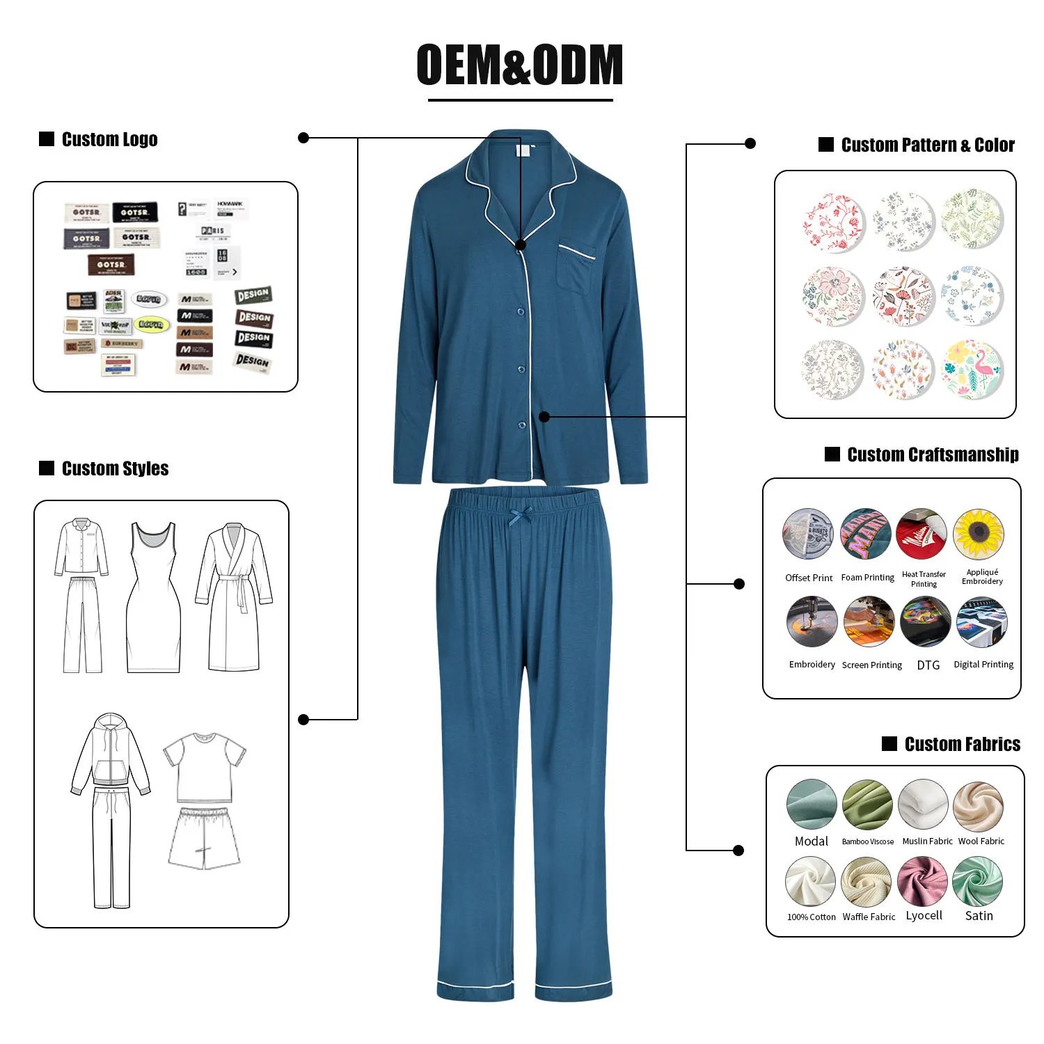 Wholesale Custom 100 Cotton Pajamas for Women Private Label Sleepwear Manufacturer