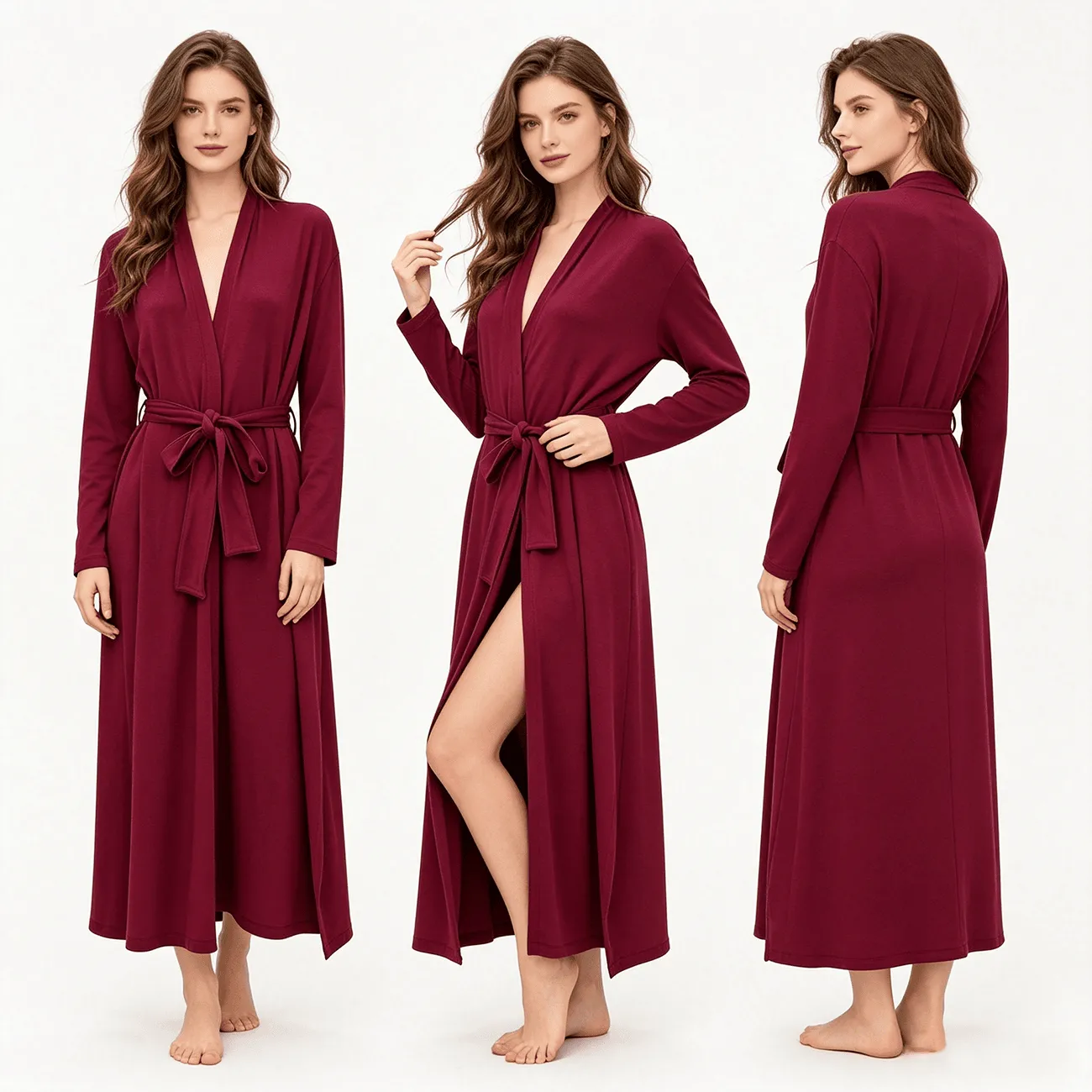 Custom Luxury Modal Nightgown Wholesale Long Sleeve Women Dressing Gown