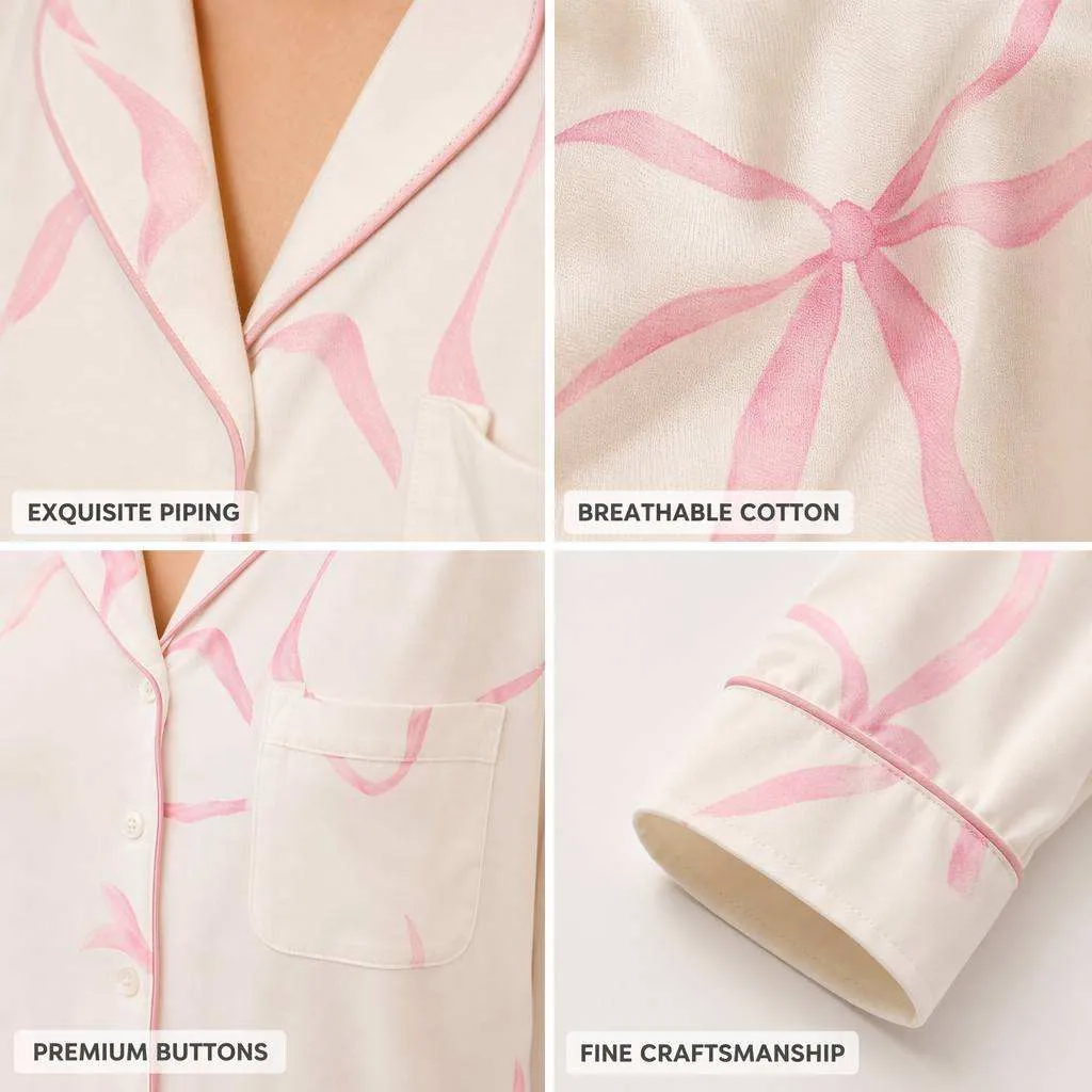 Hongbo Custom Logo Organic Cotton Women Pajamas Set B2B Loungewear