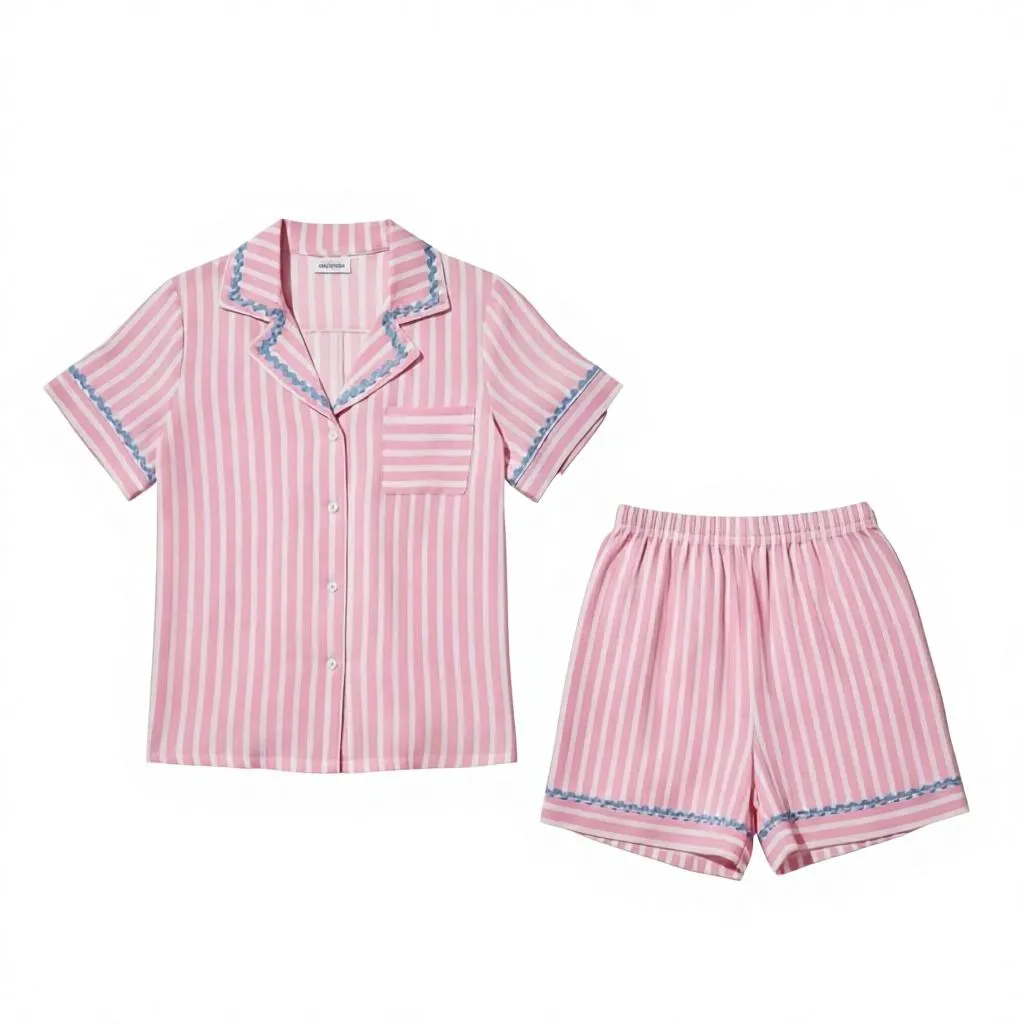 Hongbo Custom Logo Bamboo Fiber Women Pajamas Set Wholesale Shirt Style Modal Sleepwear