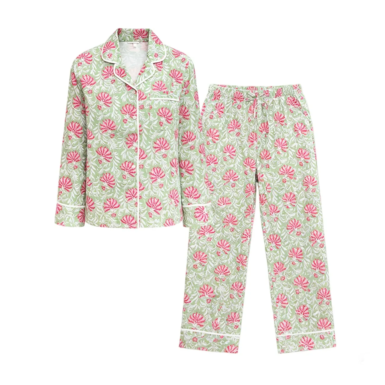 Custom Women Crinkle Cotton Gauze Pajamas Personalized Muslin Loungewear Wholesale