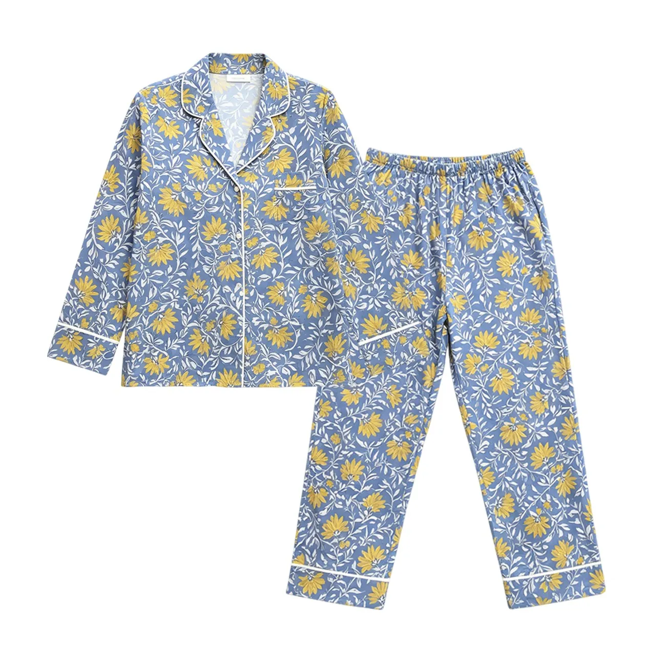 Custom Women Crinkle Cotton Gauze Pajamas Personalized Muslin Loungewear Wholesale